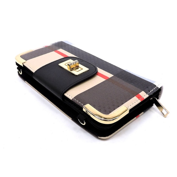 NEW Plaid Check Turn Lock Wallet - Picture 5 of 7